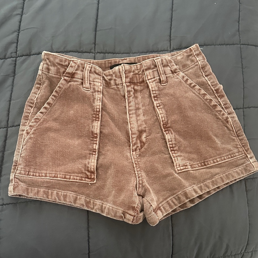 Stylish Tan Corduroy Women Shorts